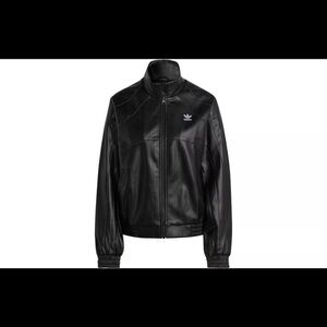 NWT Adidas Adicolor Trefoil Faux Leather Jacket Size Small